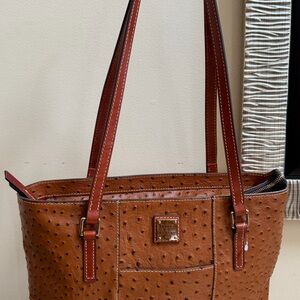 Dooney & Bourke Ostrich
Embossed Leather 
Lexington Handbag Brown Tote